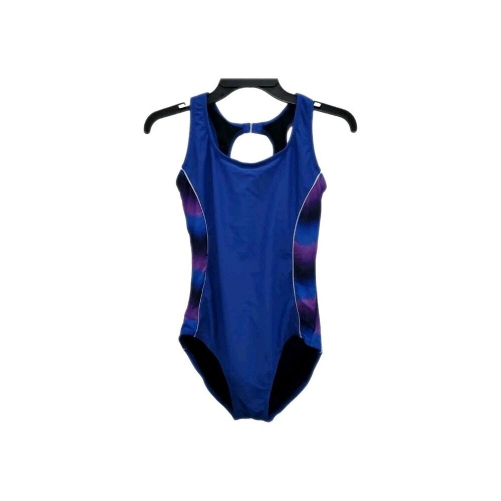 Catalina Women's Blue Purple Sporty One Piece Swimsuit Size 3XL (22/24 )